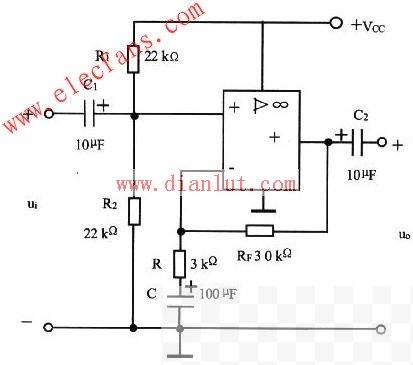 单电源同相输入式交流放大电路原理